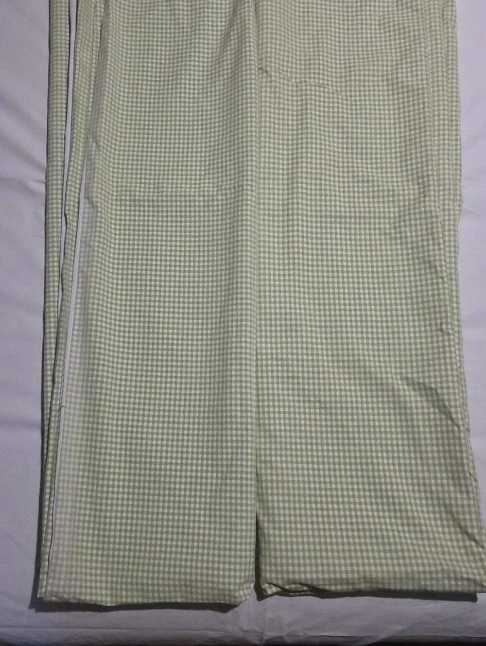 Pottery Barn Kids Green Gingham Lined Curtain Panels 44